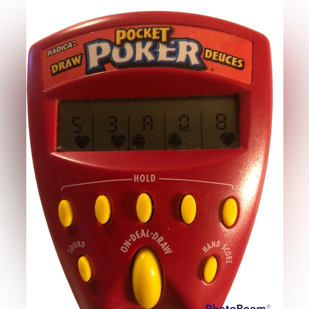 Vintage 1999 Radica Pocket Poker Handheld Electronic Draw and Deuces Game